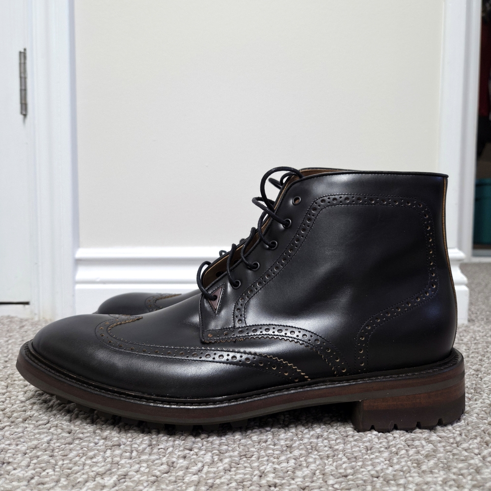 π€ Paul Smith Black Leather Brogue Boots